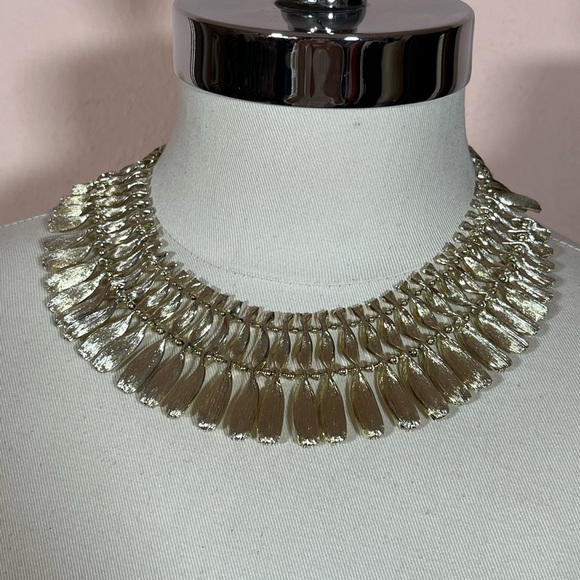 Lisner Vintage 1940 50 Art deco Gold Thick wide Heavy Cleopatra choker Necklace - Picture 4 of 16